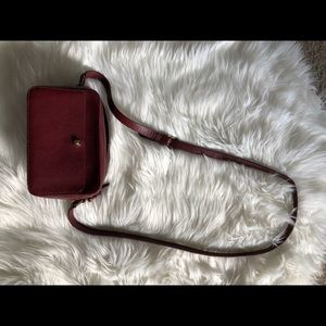 Madewell Camera Bag in Burgundy Red Leather